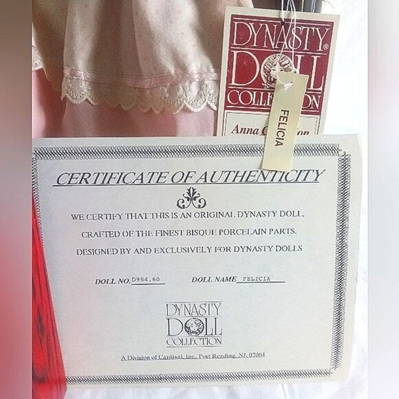Rare Porcelain Dynasty Doll Anna Collection Felicia Doll #D984.60 - Picture 3 of 3